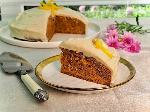 Paleo Carrot Cake with Lemon Cashew Cream